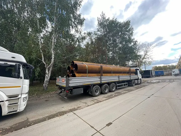 Отгрузка трубы 820х10 ст. 17Г1С-У ГОСТ 20295-85 в Тюмень - фото 3